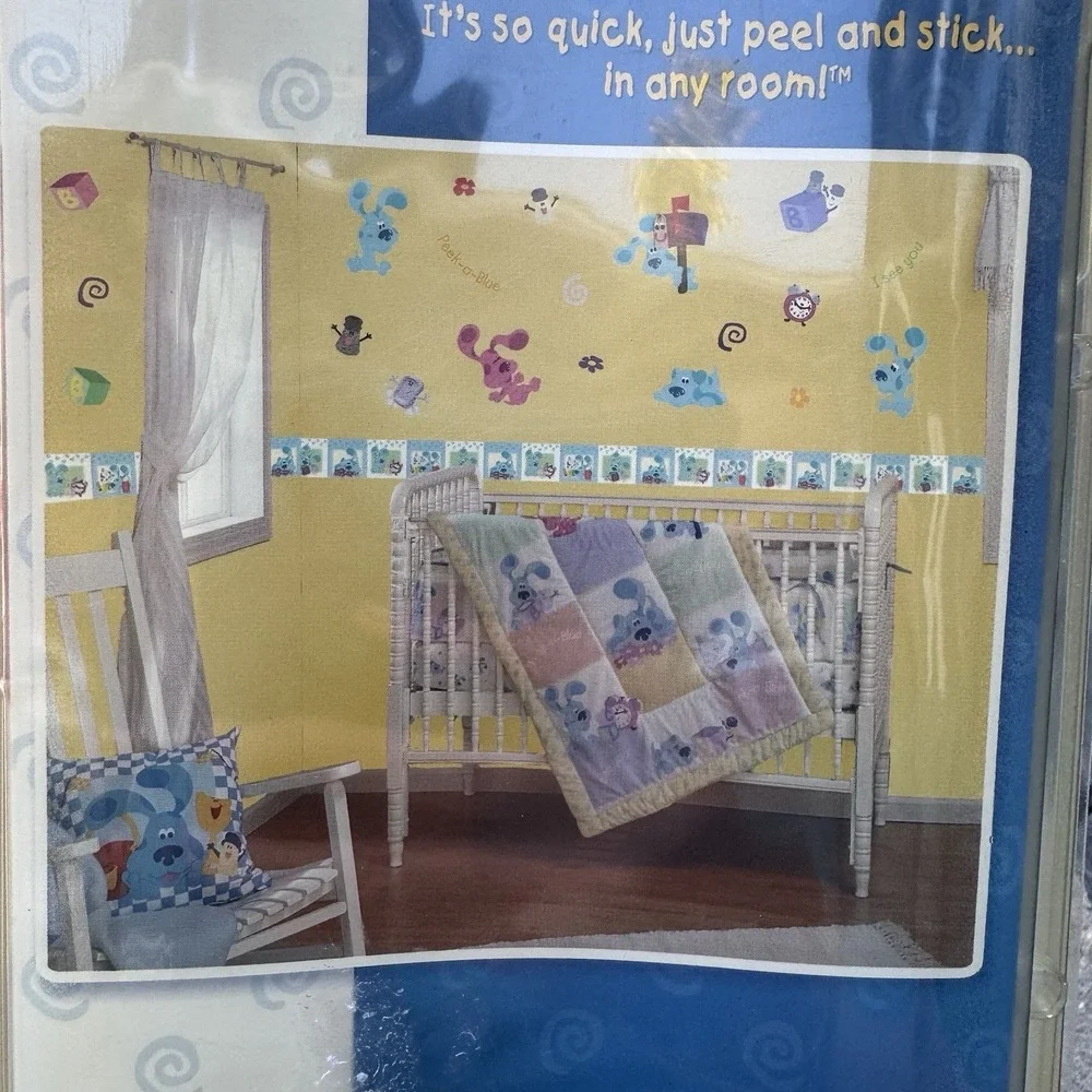 Blues Clues Jumbo‎ Wall Art Stick Ups Nickelodeon Y2K (25 pc) Cartoon Decals NIP